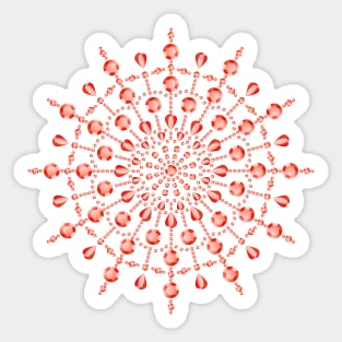 Shiny snowflake made from red gemstones Sticker